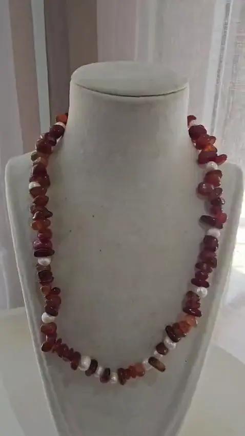Collier Cornaline et Perles - Colliers