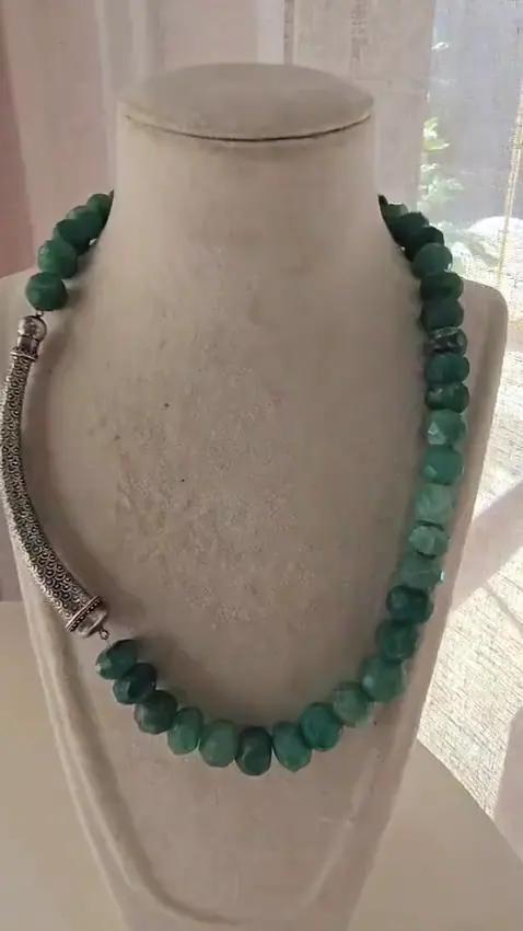 Collier Emeraude et Argent - Colliers