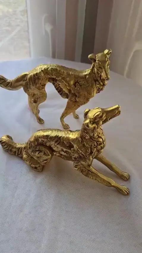 Statuettes Barzoi Russe en Bronze des années 50 - Objets maison