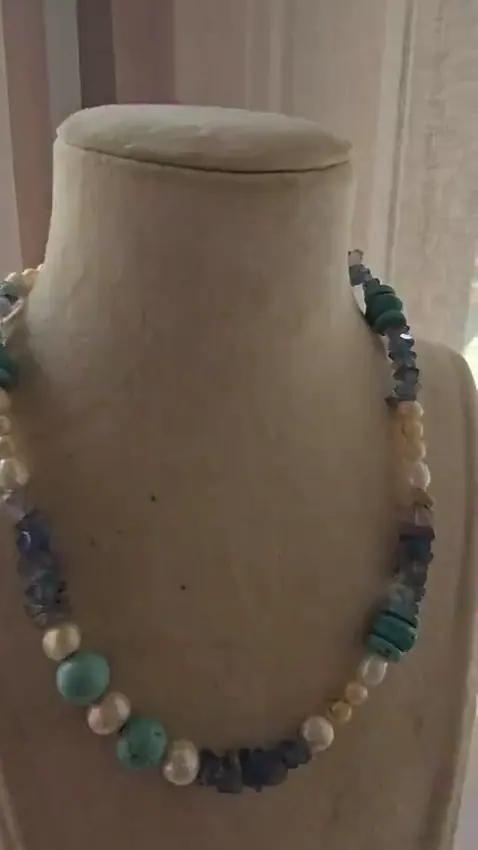 Collier Agate, Turquoise et Perles - Colliers