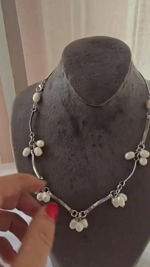 Collier Acier Inoxidable et Perles - Colliers