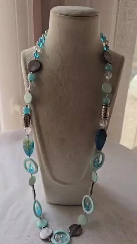 Sautoir Agate et Nacre - Colliers