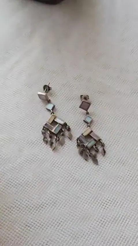 Boucles en Argent et Nacre - Boucles d’oreilles