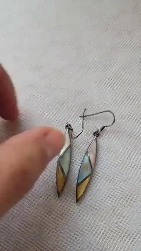Boucle en Argent et Nacre - Boucles d’oreilles