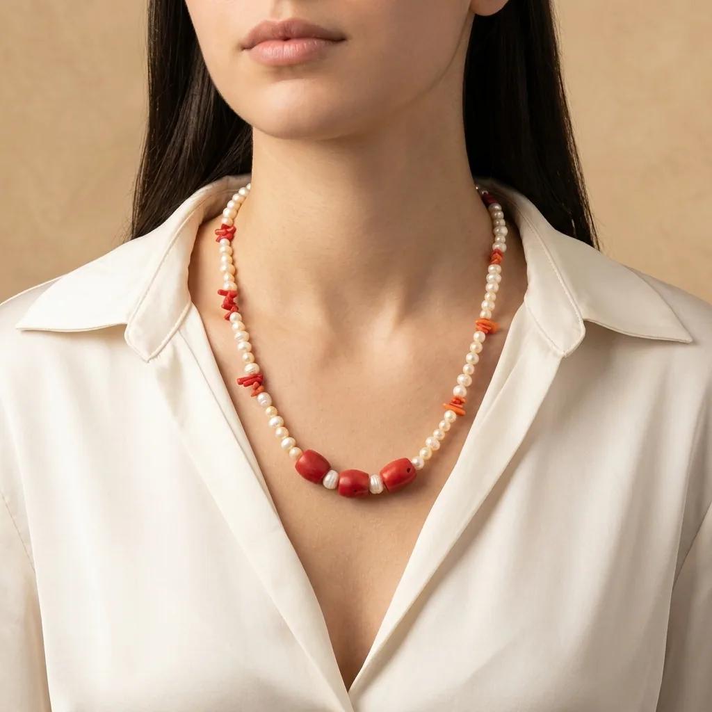 Collier Perles et Corail - Colliers