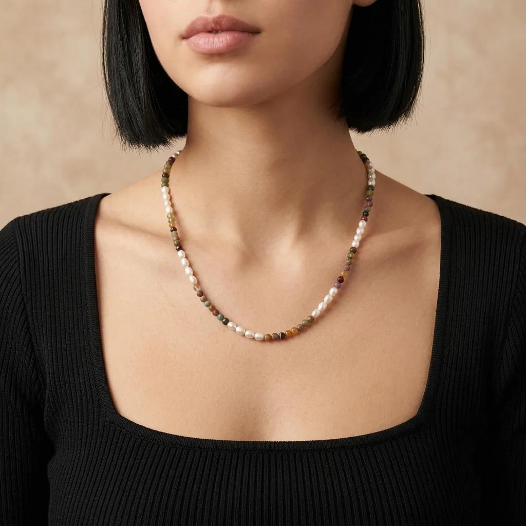 Collier Pierre et Perles - Colliers