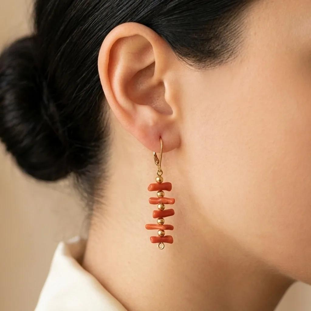 Boucles d'Oreilles Corail - Boucles d’oreilles