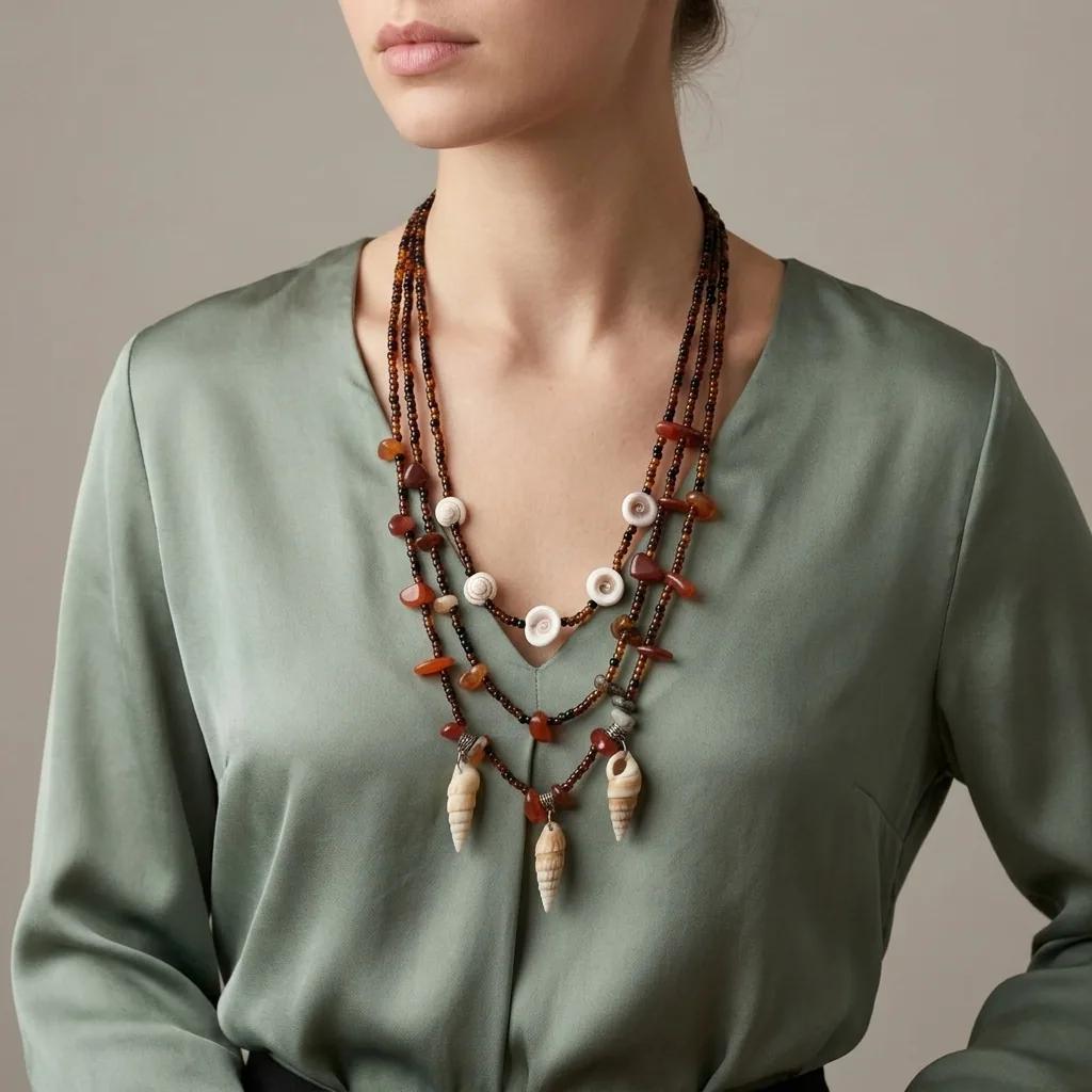 Collier Agate et Coquillage - Colliers