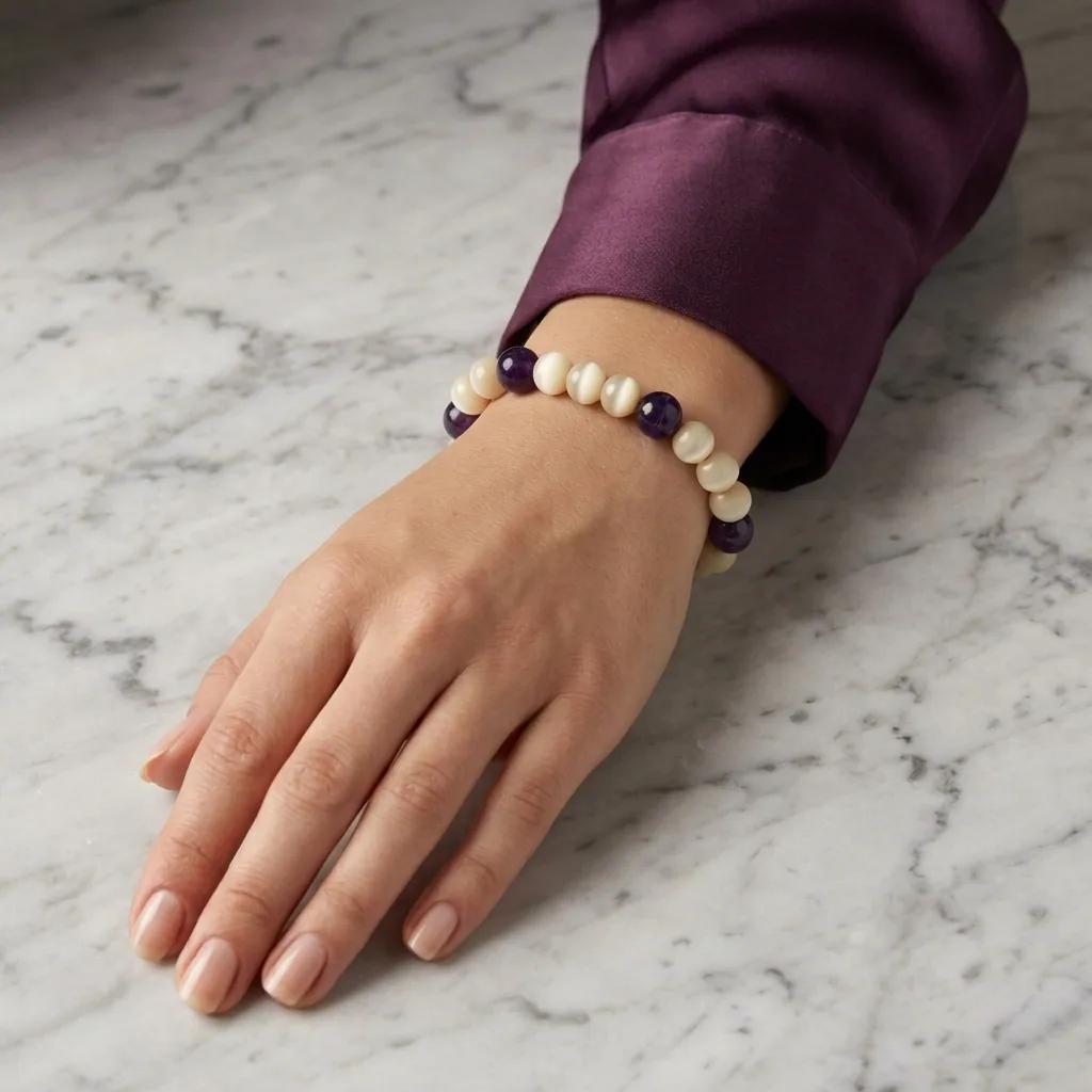 Bracelet Nacre et Amethyste - Bracelets