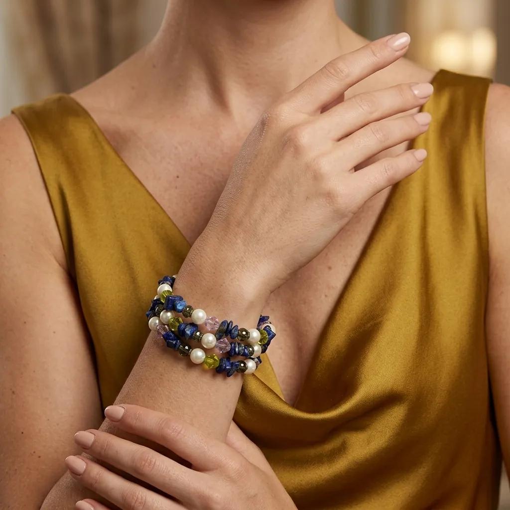 Bracelet Lapis Lazuli et Perles - Bracelets