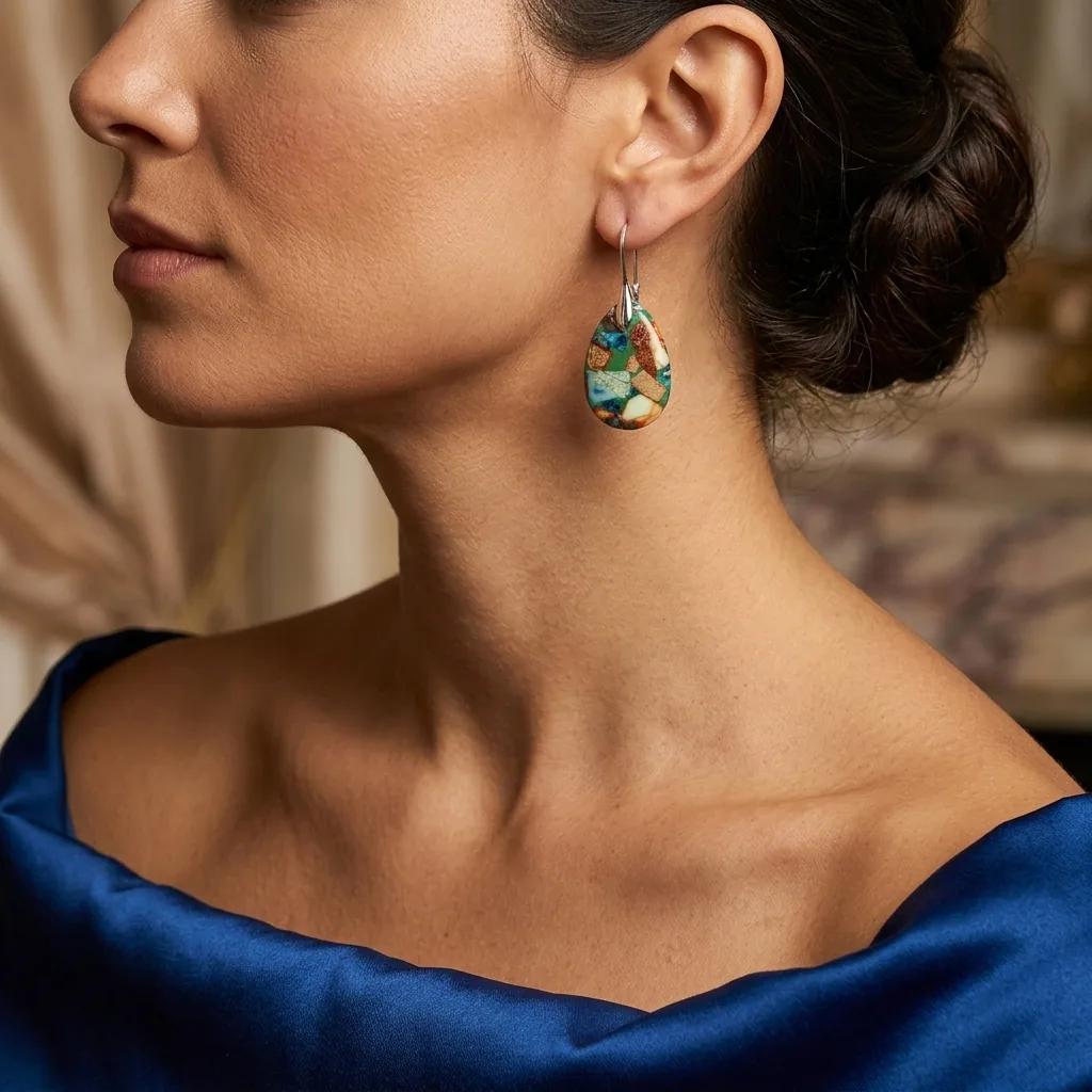 Boucles Pierres Multicolores - Boucles d’oreilles