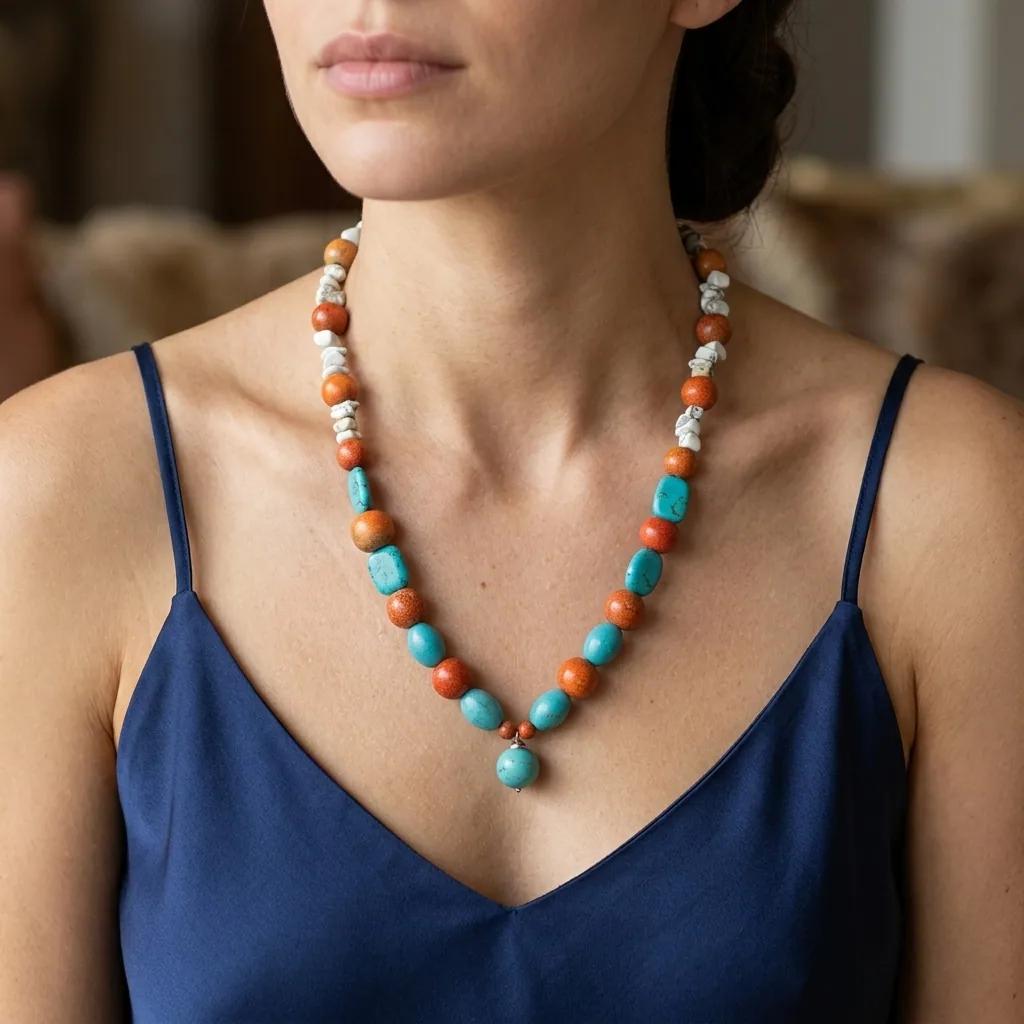 Collier Corail et Turquoise - Colliers