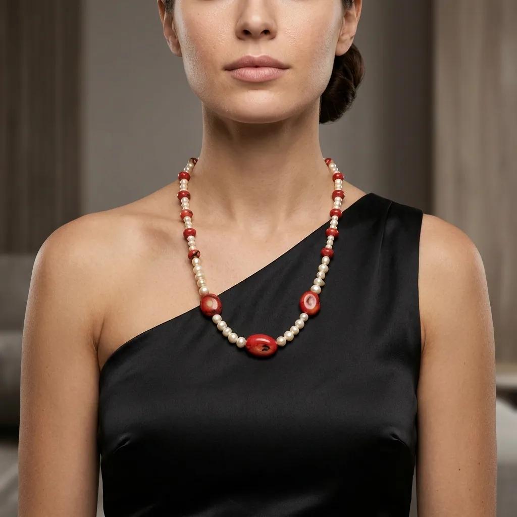 Collier Perles et corail - Colliers