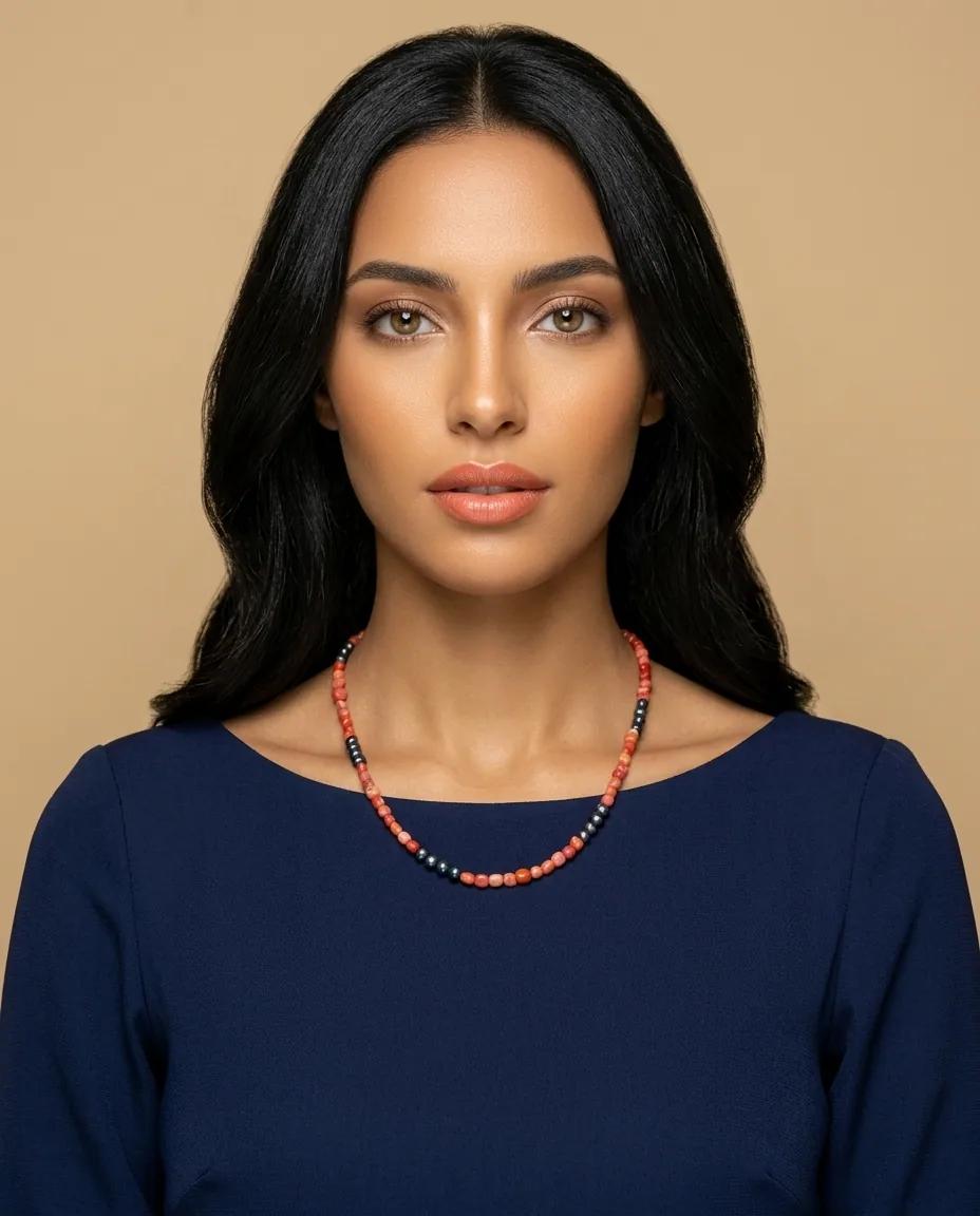 Collier Corail et Perles de Tahiti - Colliers