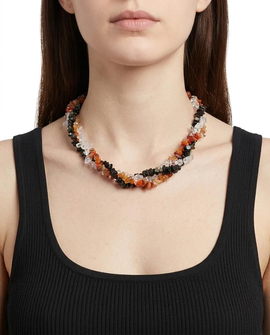 Collier Quartz, Agate et Onyx - Colliers