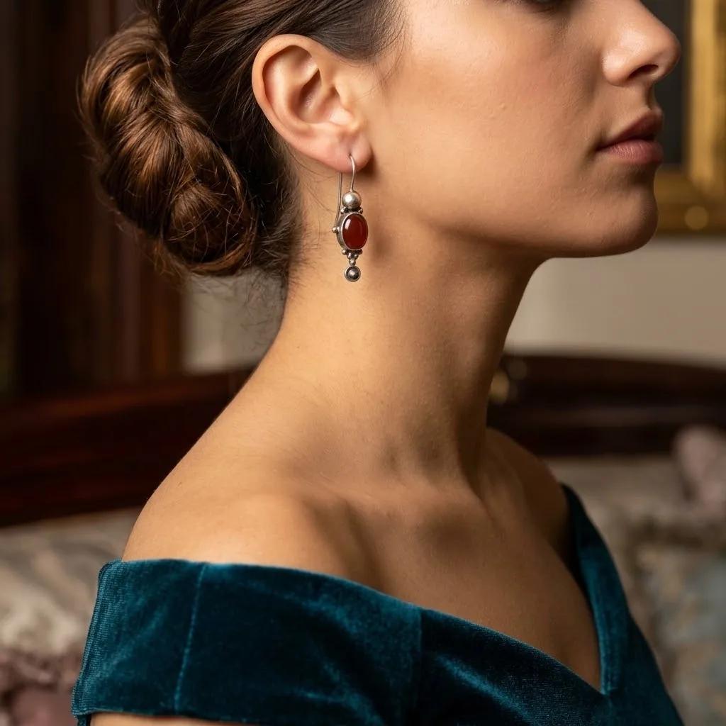 Boucles Agate et Argent - Boucles d’oreilles