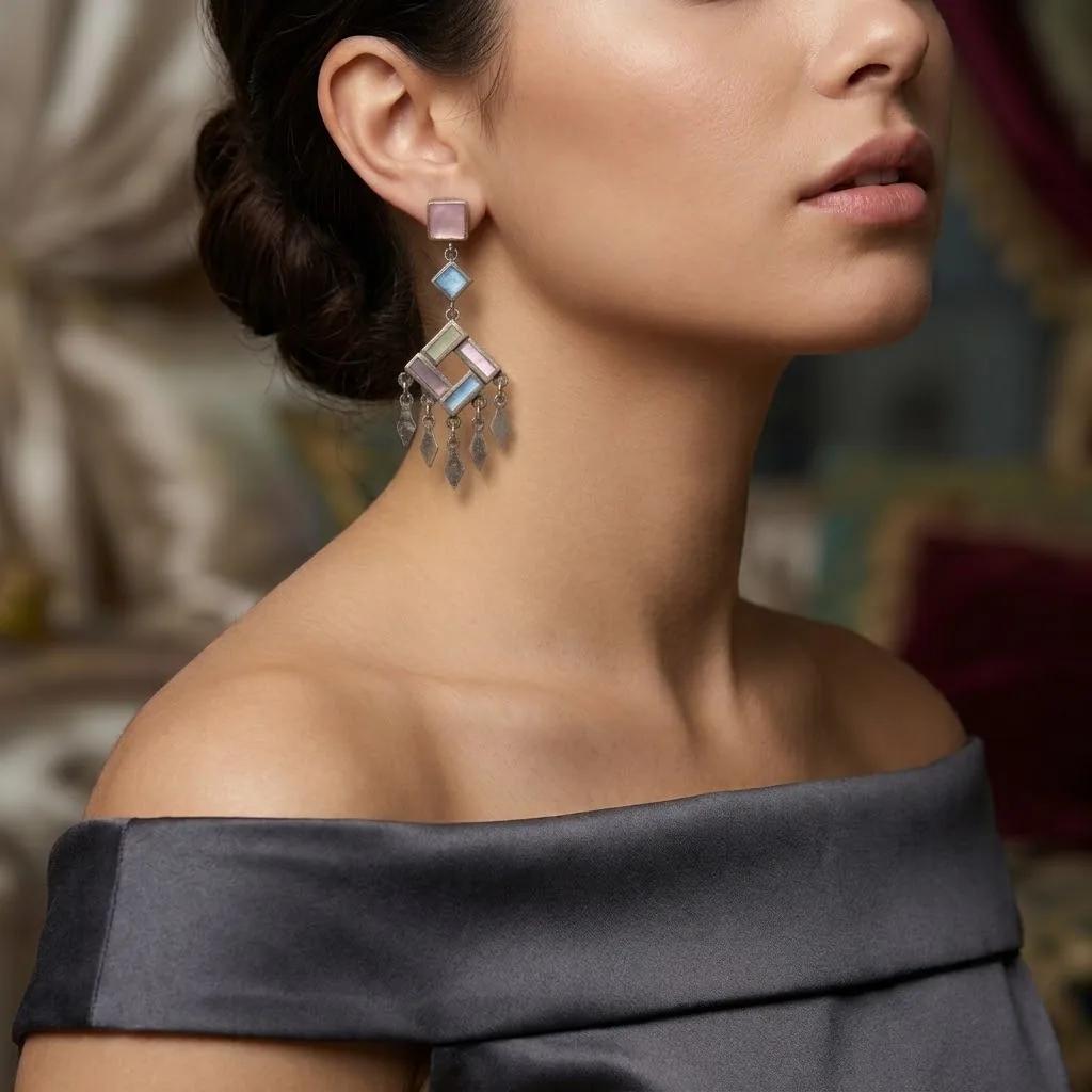 Boucles en Argent et Nacre - Boucles d’oreilles