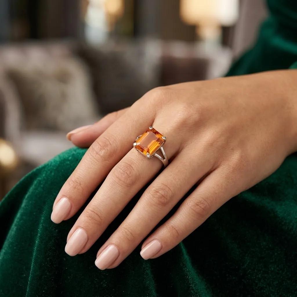 Bague Citrine et Argent - Bagues