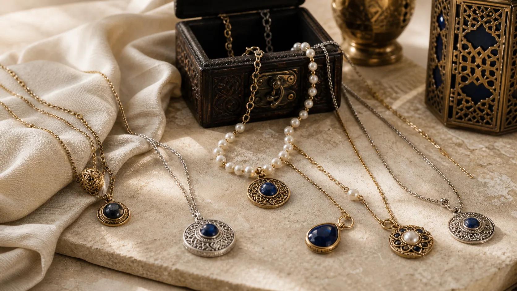 Colliers, pendentifs et mailles lumineuses