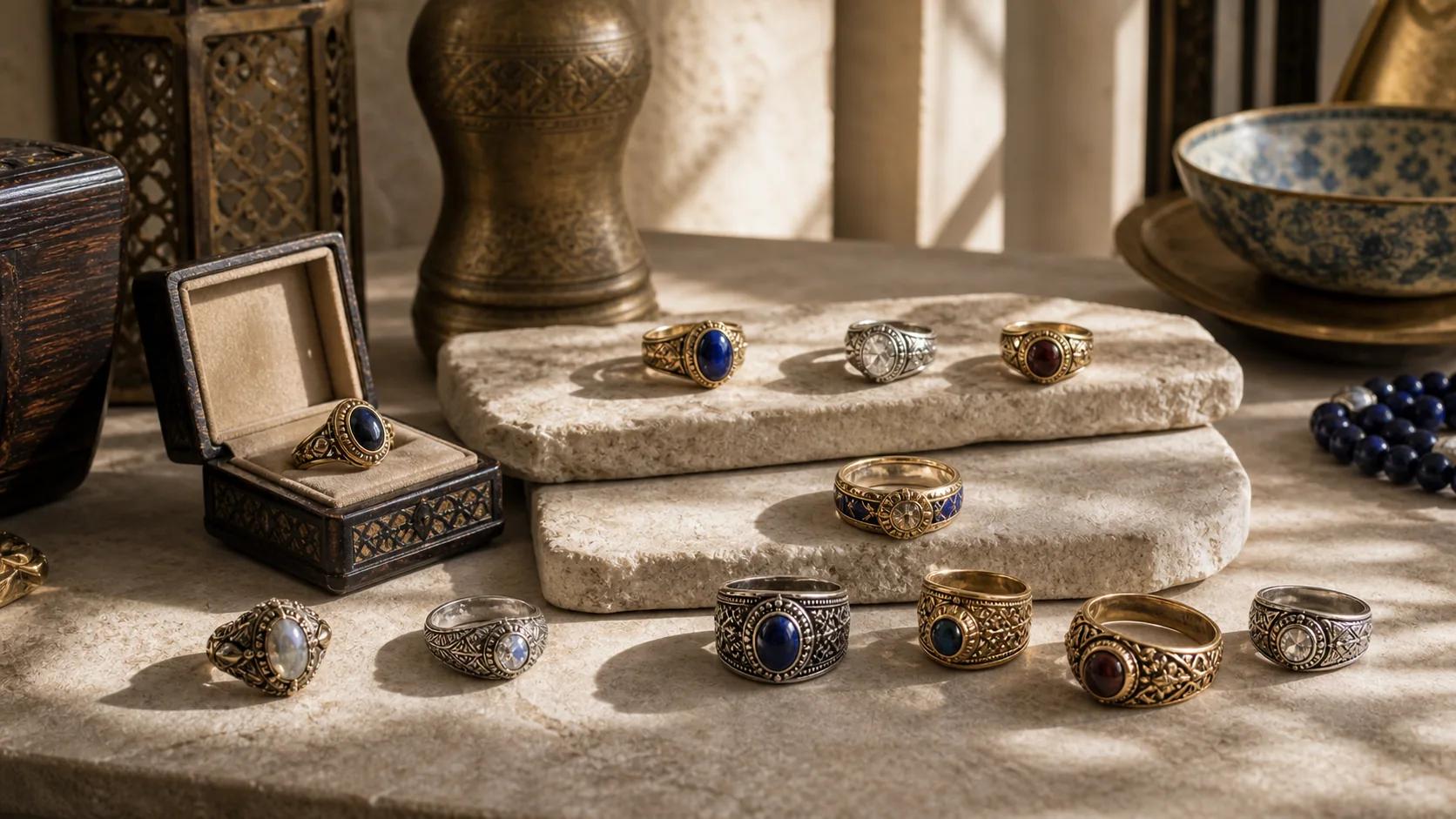 Bagues de caractere et pieces signees