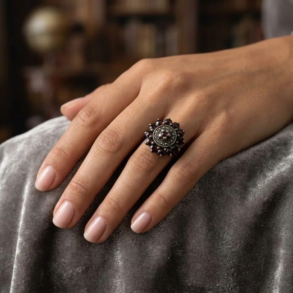 Bague Grenat et Argent - Bagues