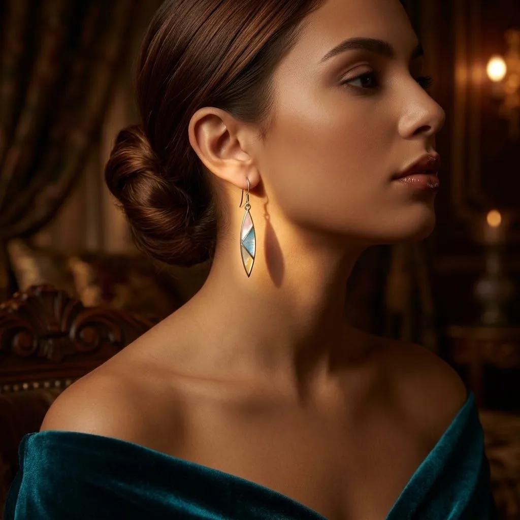 Boucle en Argent et Nacre - Boucles d’oreilles